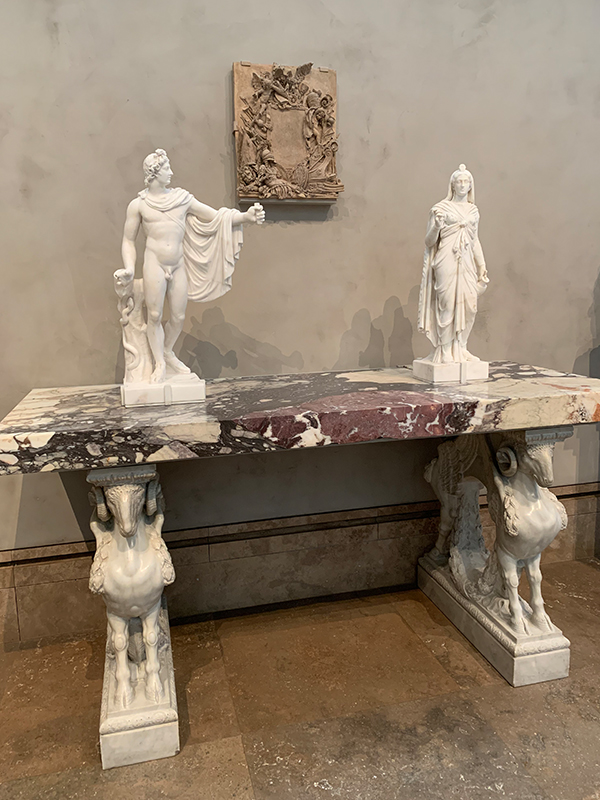 table with marble sculptures getty museum