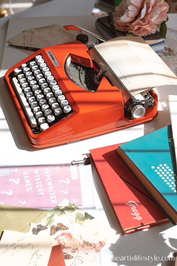 bright colorful typewriters